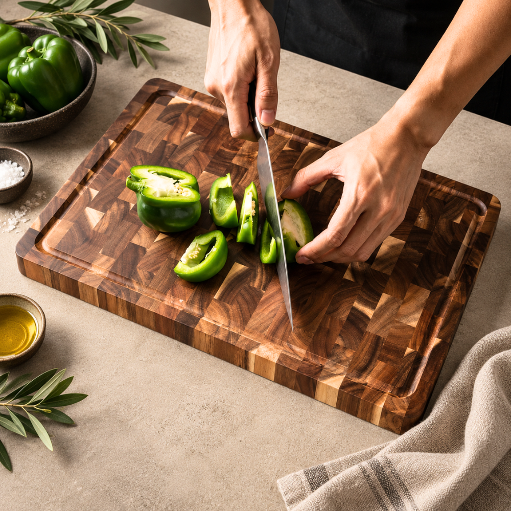 Acacia Wood Cutting Board – 36 × 24 × 2.7 cm
