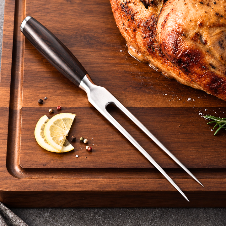 Ebony Wood Forged Carving Fork
