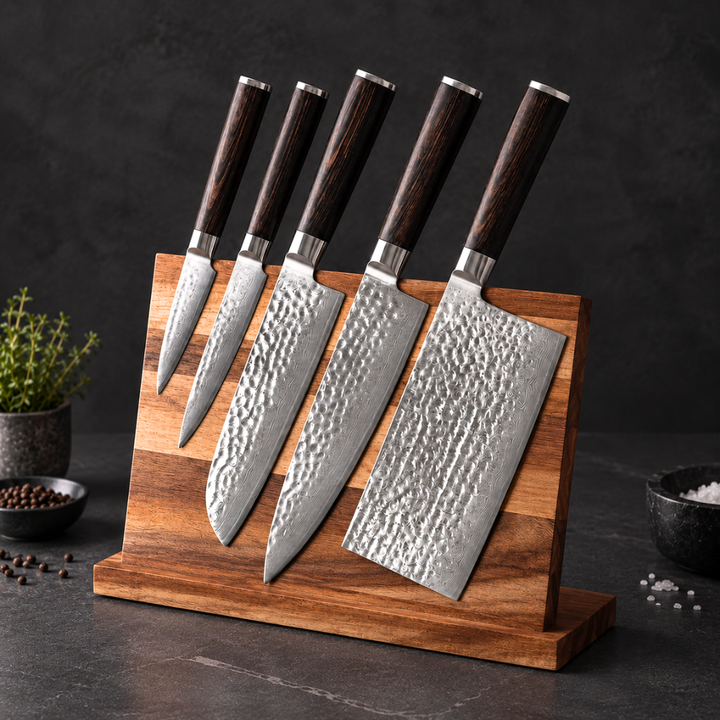 Magnetic Acacia Wood Knife Holder