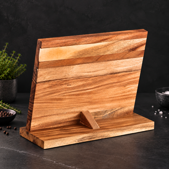 Magnetic Acacia Wood Knife Holder