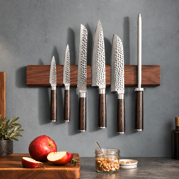 Magnetic Walnut Wood Knife Holder